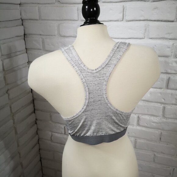 Avia Ladies Size XL (16-18) Racer Back Grey & Off White Athletic Sports Bra - Picture 2 of 7